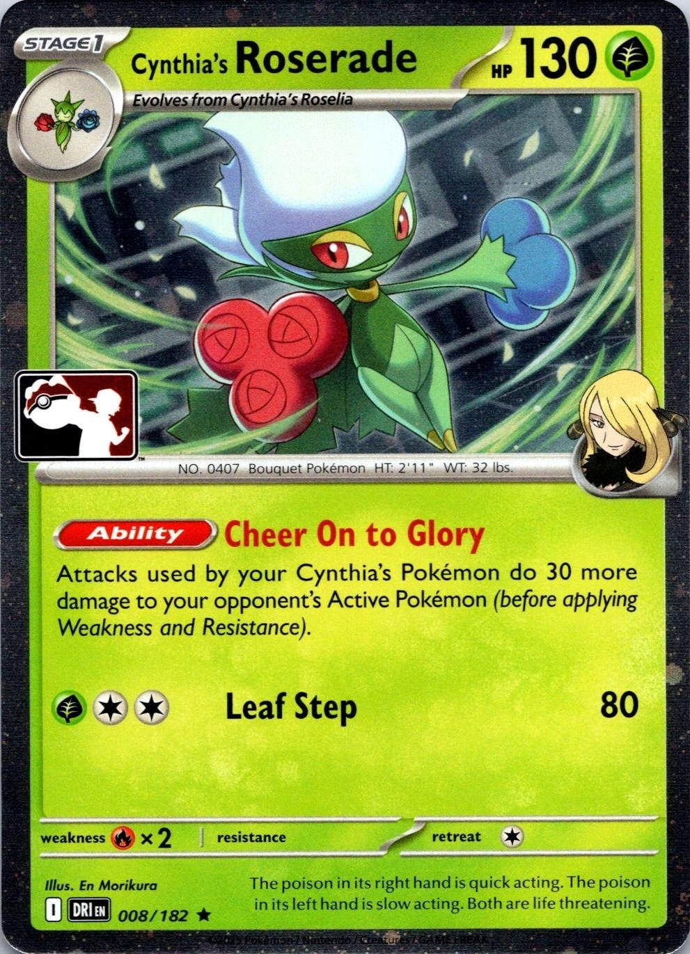 Destined Rivals Cynthia's Roserade [Prize-Pack-Cosmos-Holo] Pokémon card